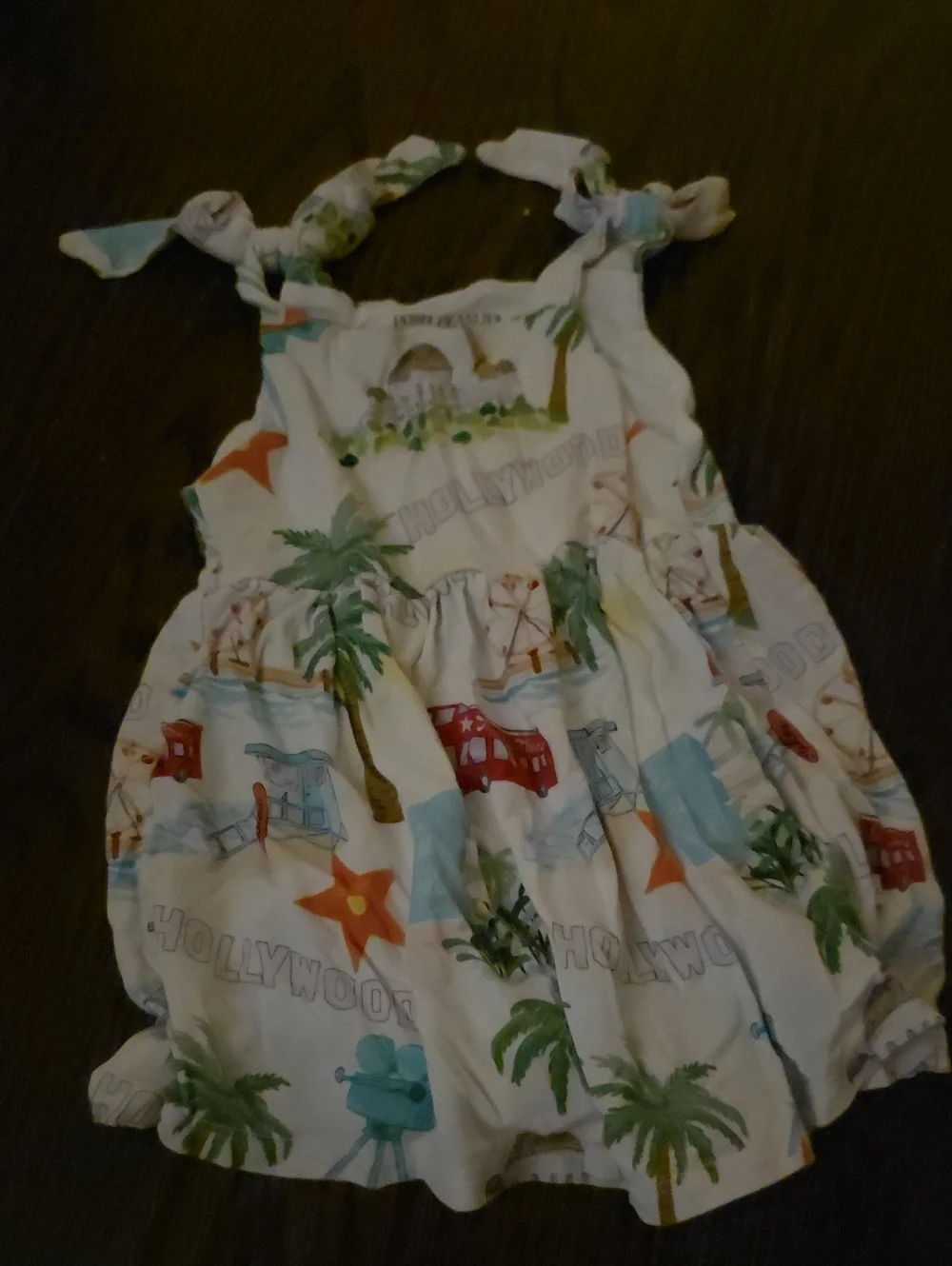 Posh Peanut White Tropical Print Tie-Shoulder Dress